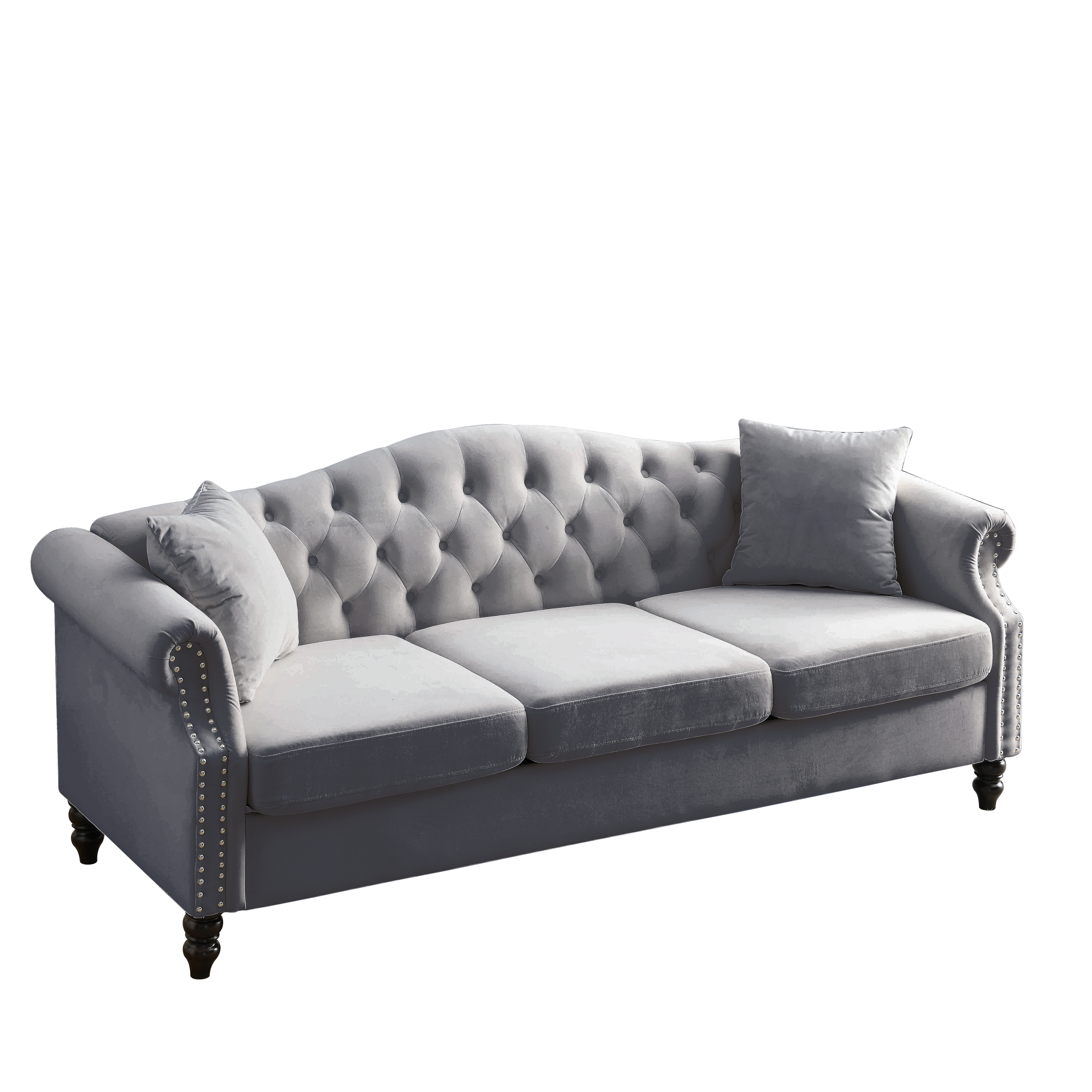3-seater + 3-seater Combination sofa.Grey Velvet W834S00064