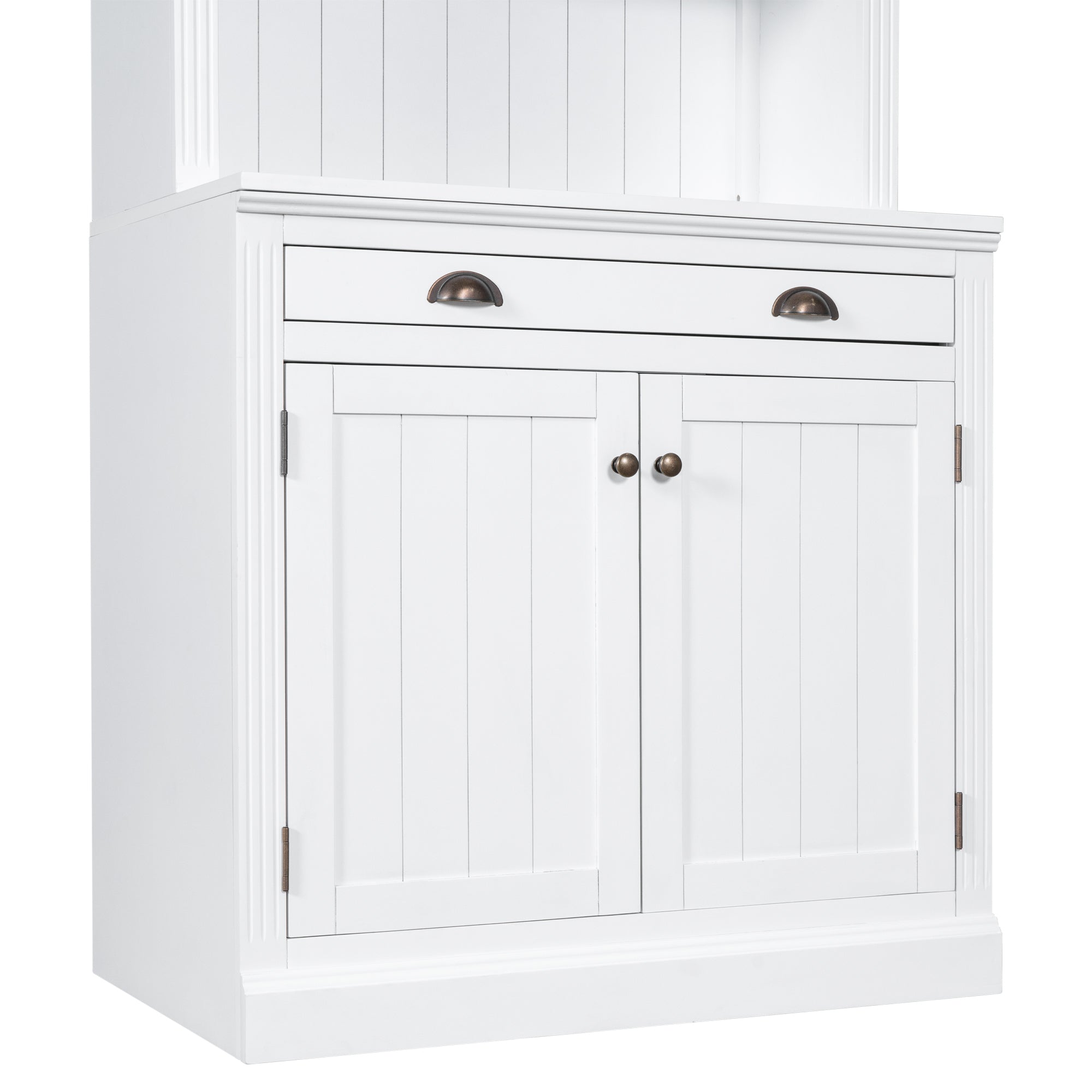 83.4"Tall Bookshelf with LED Lighting, Modern Bookcase with 2 Doors and 1 Drawer,Storage Bookcase with Open Shelves for Living Room,Home Office,White