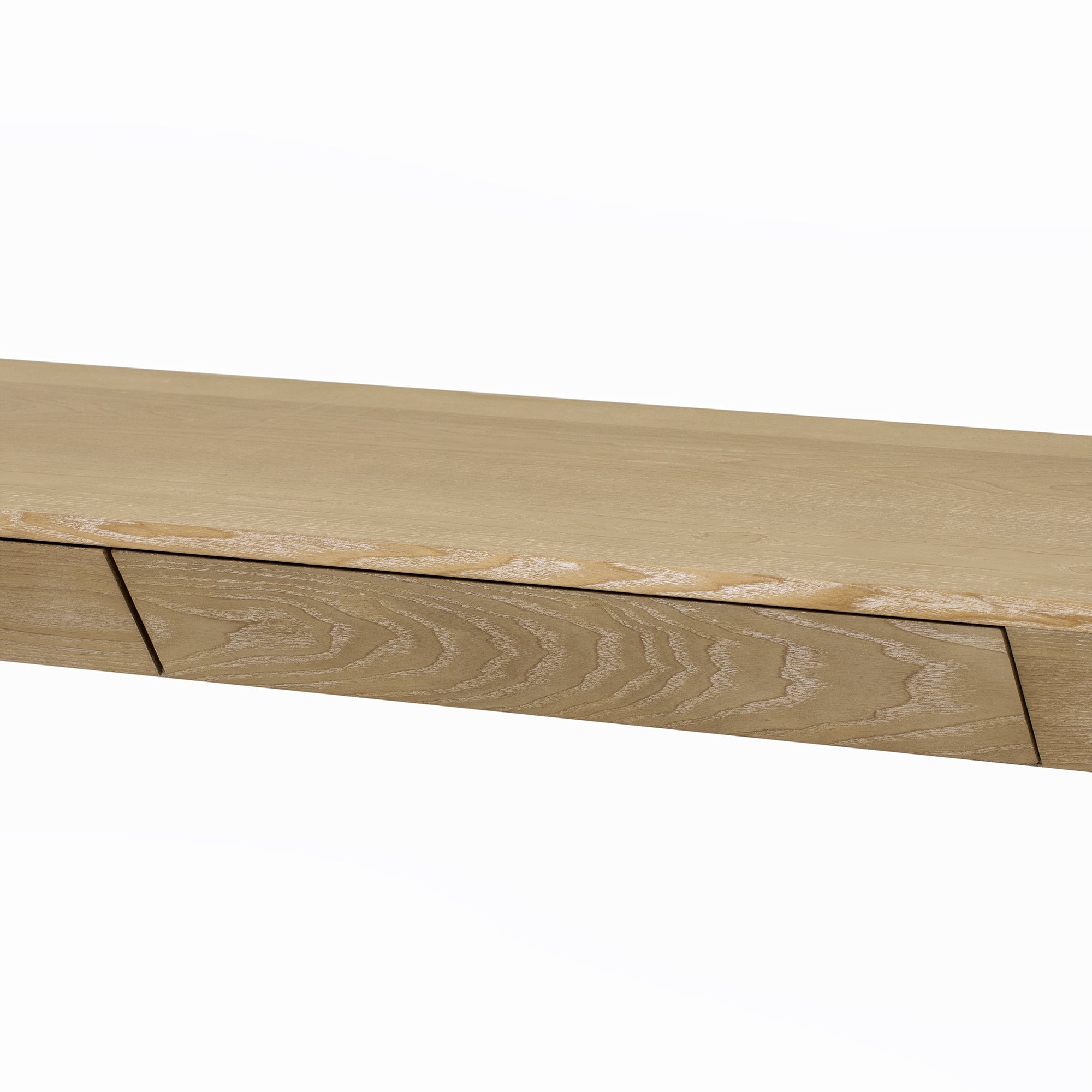 TREXM 60' Modern Farmhouse Console Table with 2 Concealed Drawers, Waterfall Design Entryway Table with Thickened Legs & Rustic Wood Grain for Living Room, Entryway & Hallway (Natural)