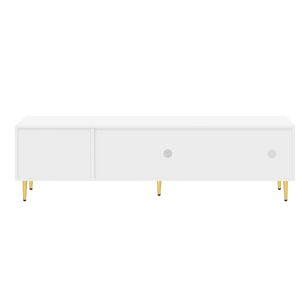 U-Can Modern TV Stand for up to 70 Inch TV, Entertainment Center TV Media Console Table, with 3 Shelves and 2 Cabinets, TV Console Cabinet Furniture for Living Room (Old SKU: WF314645AAK)