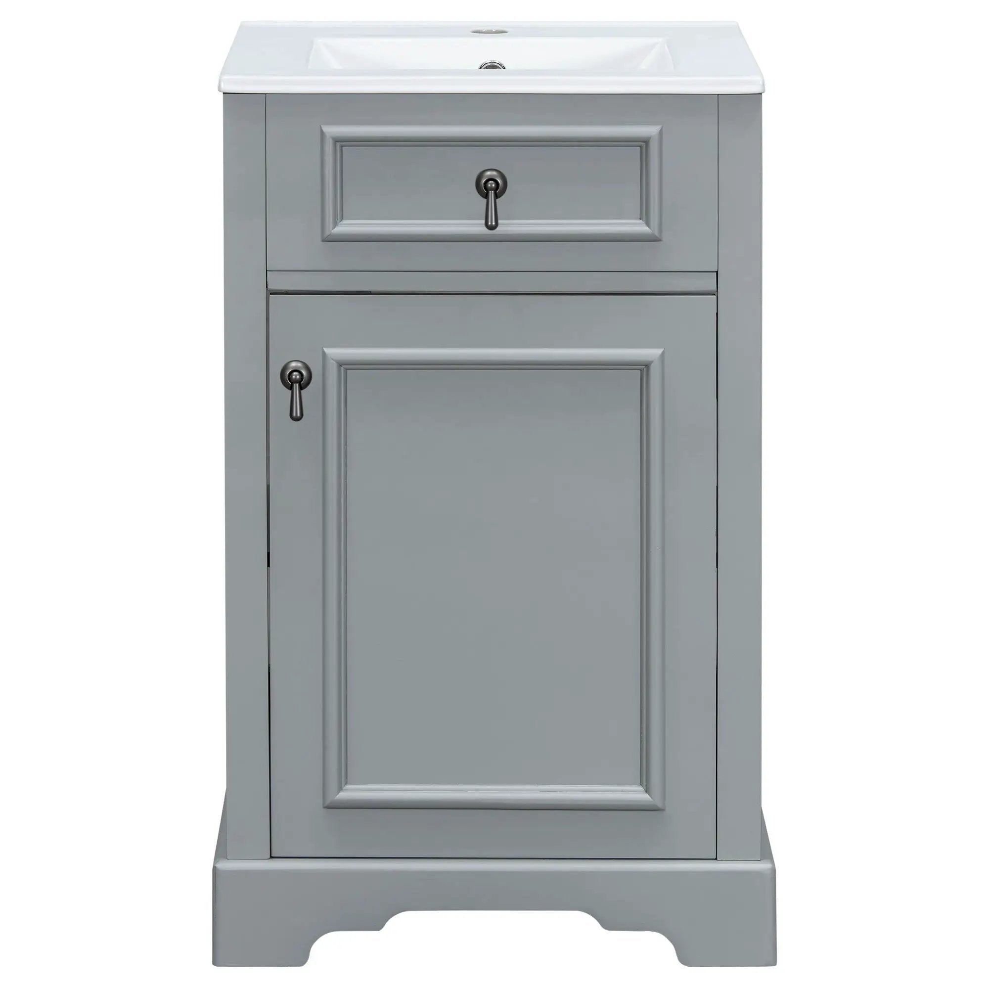 Elegant Bathroom Vanity With Ceramic Sink, Soft Close Door, Adjustable Shelf