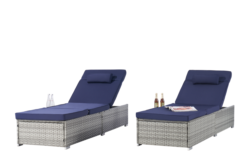 OUTDOOR  SOFA  PE RATTAN FURNITURE  DECK CHAIR GRAY RATTAN