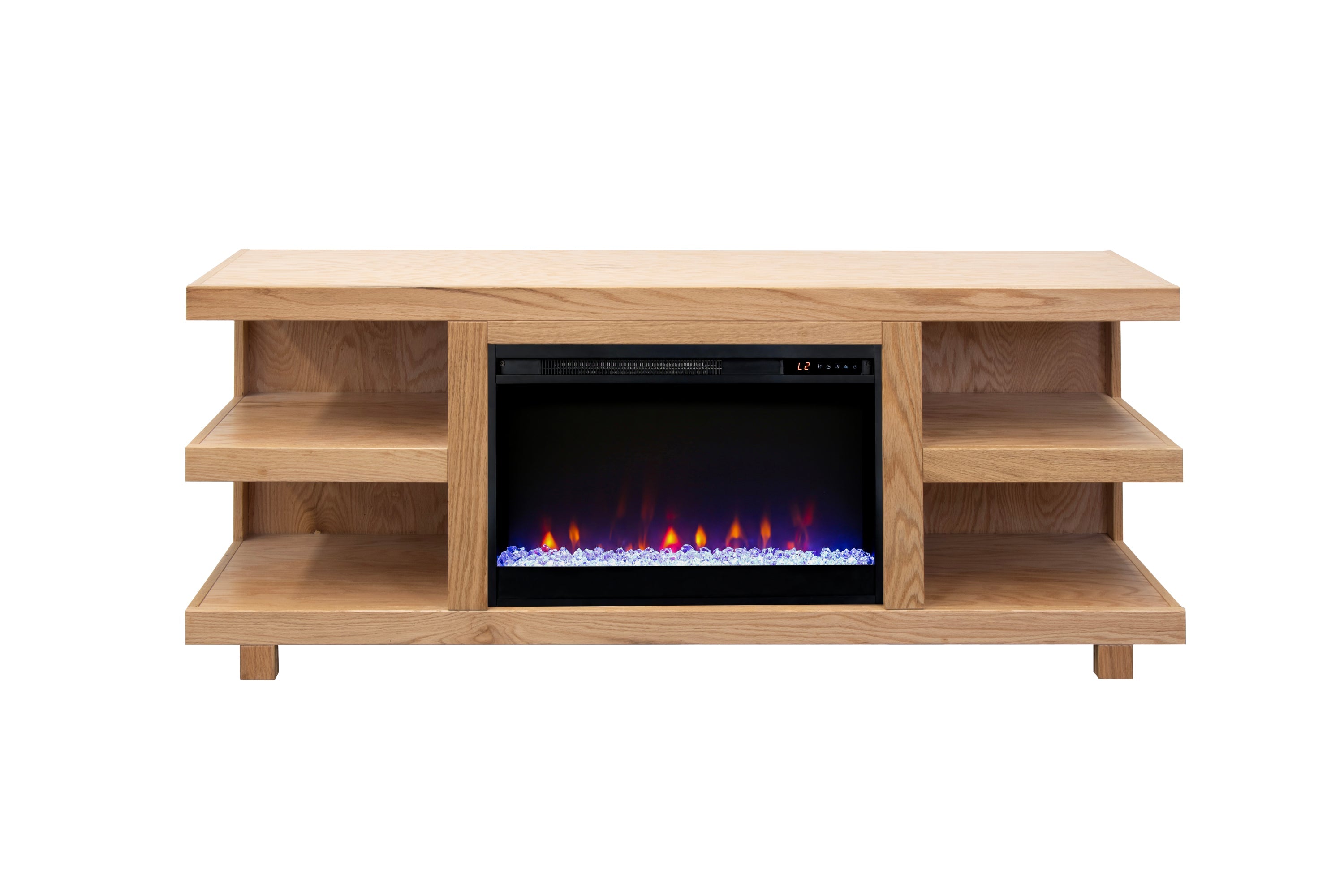 Laurel Canyon 65 inch Fireplace TV Stand for TVs up to 75 inches, Minimal Assembly, Natural Finish