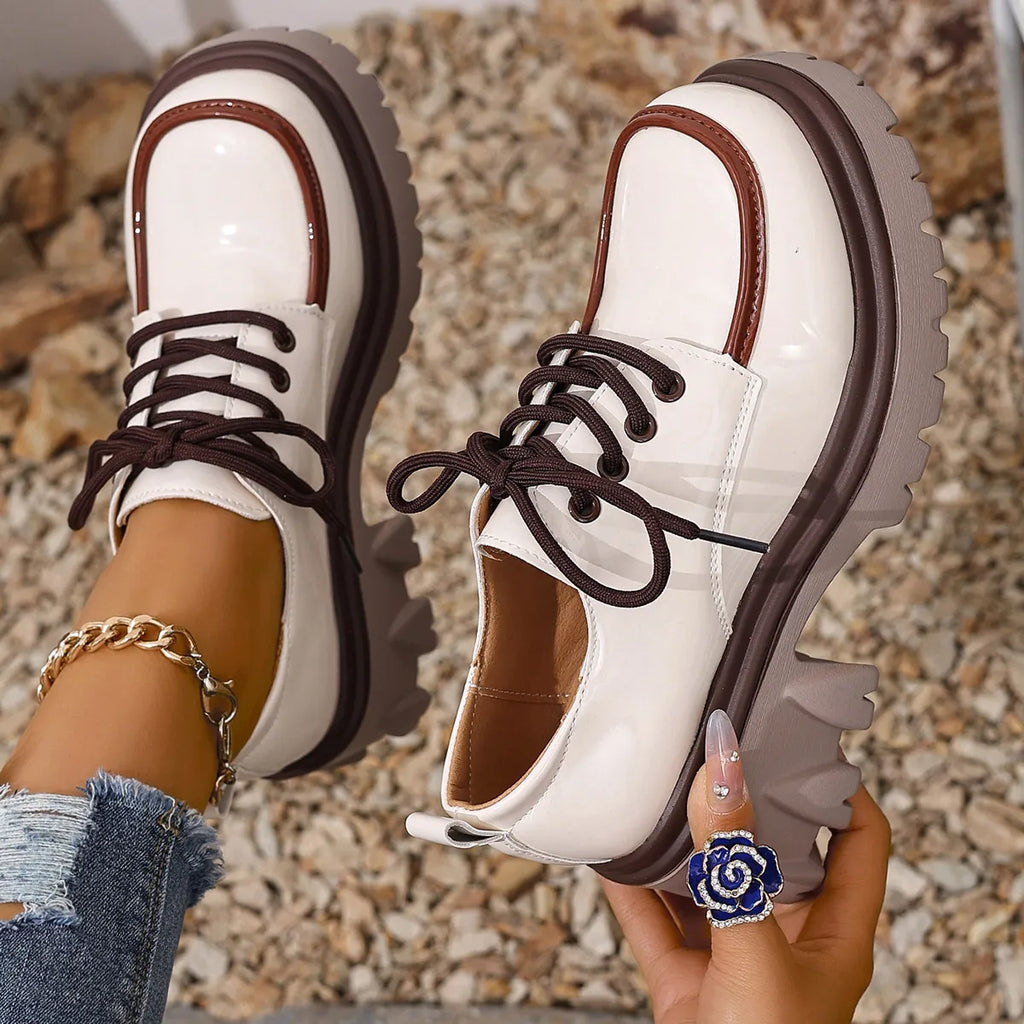 Round Toe Block Heels Loafers