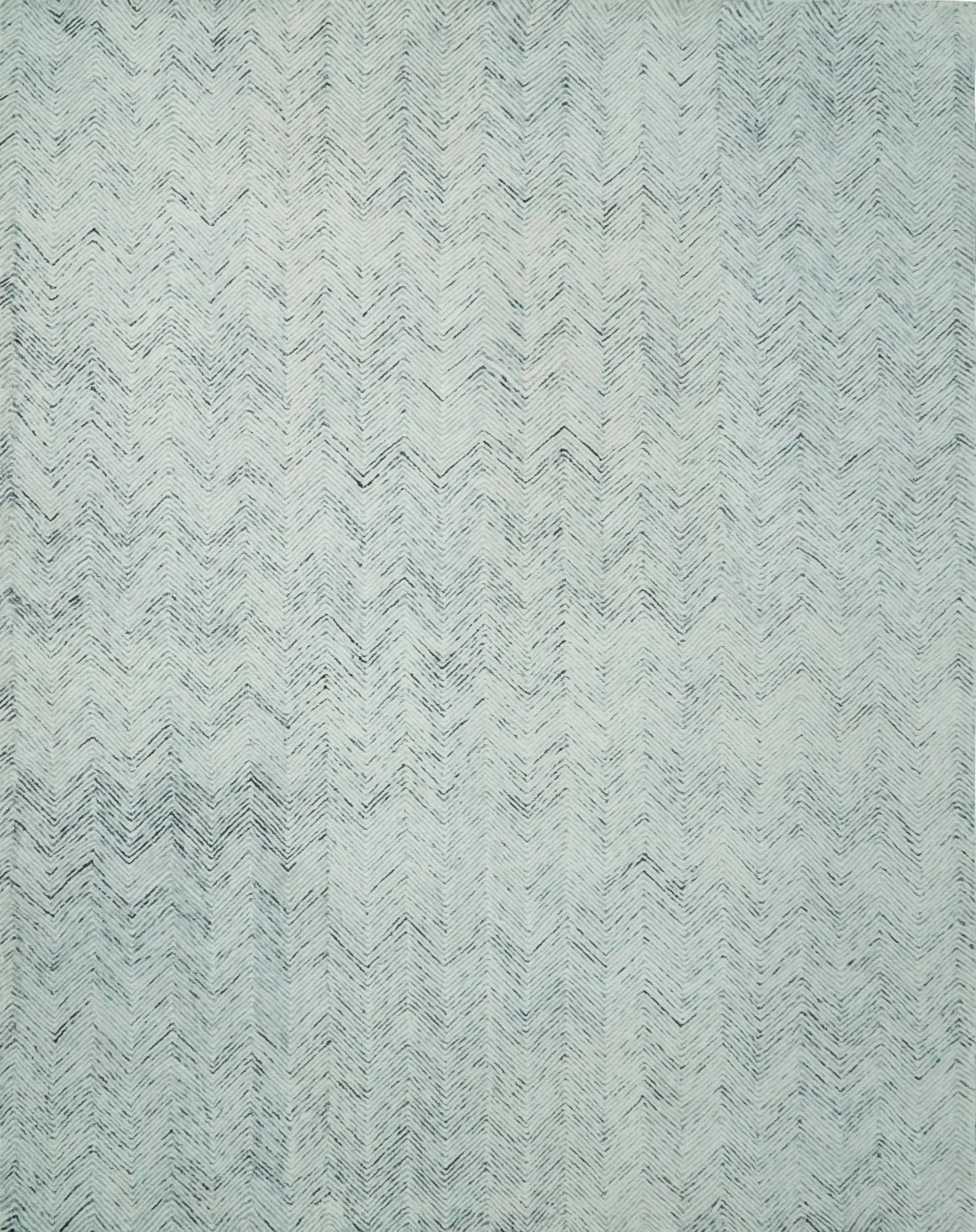 5x8 and 8x10 Hand Made Woolen Modern Blue and Ivory Area Rug | EVE001