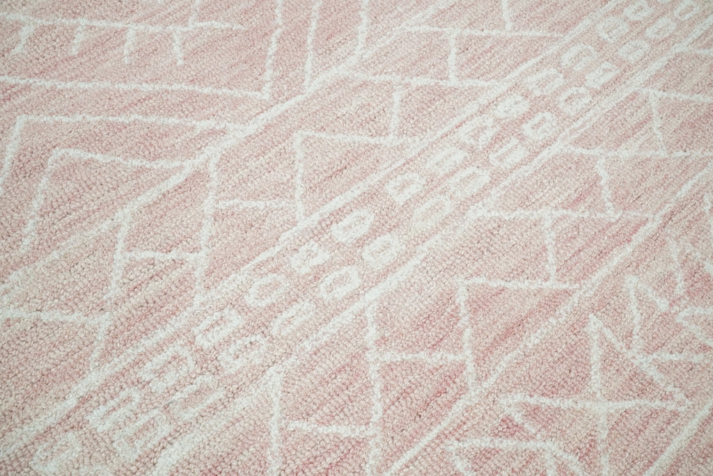5x8 and 8x10 Hand Made Woolen Modern Pink Area Rug | AZT001