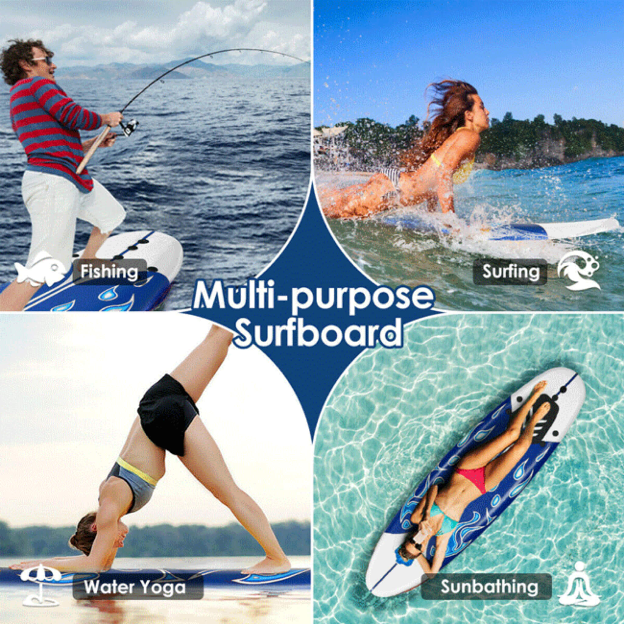 6' Inflatable Blow Up Stand Up Paddle SUP Surfboard (SAK94461)