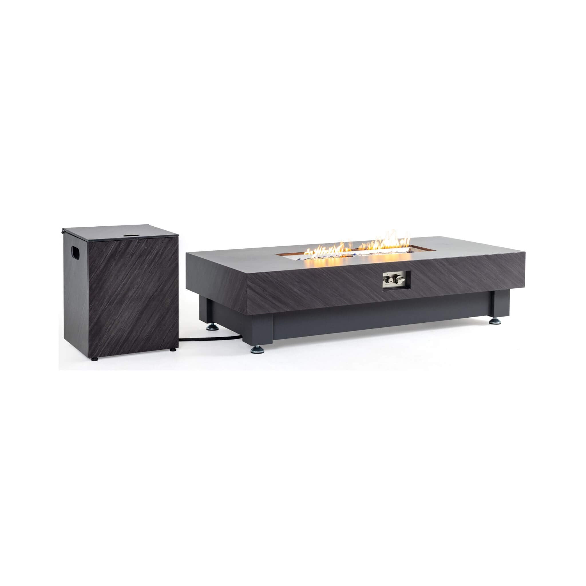 Alora Premium 60-Inch Rectangular Outdoor Modern Propane Fire Pit Table With Rain Cover (SAK91273)