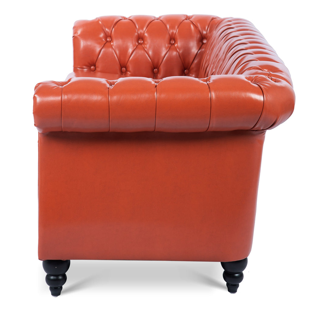 84.65' Rolled Arm Chesterfield 3 Seater Sofa