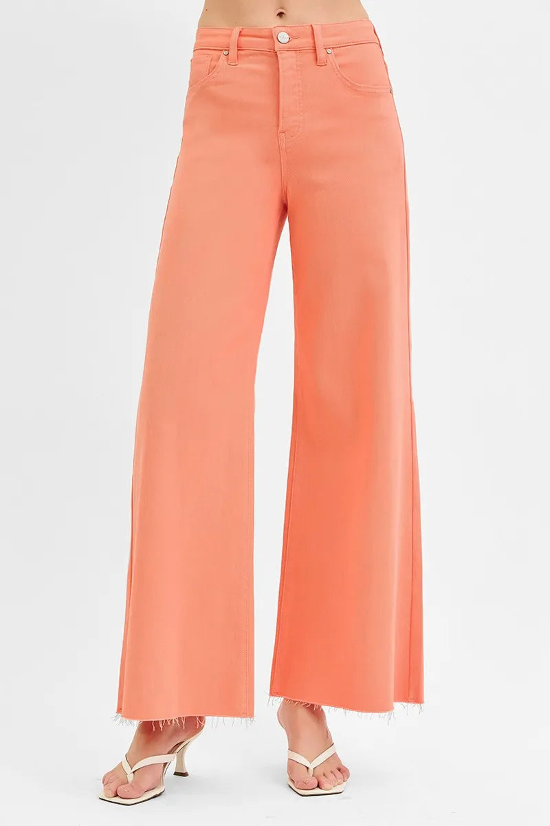 RISEN Full Size Tummy Control High Rise Wide Leg Palazzo Jeans Plus Size