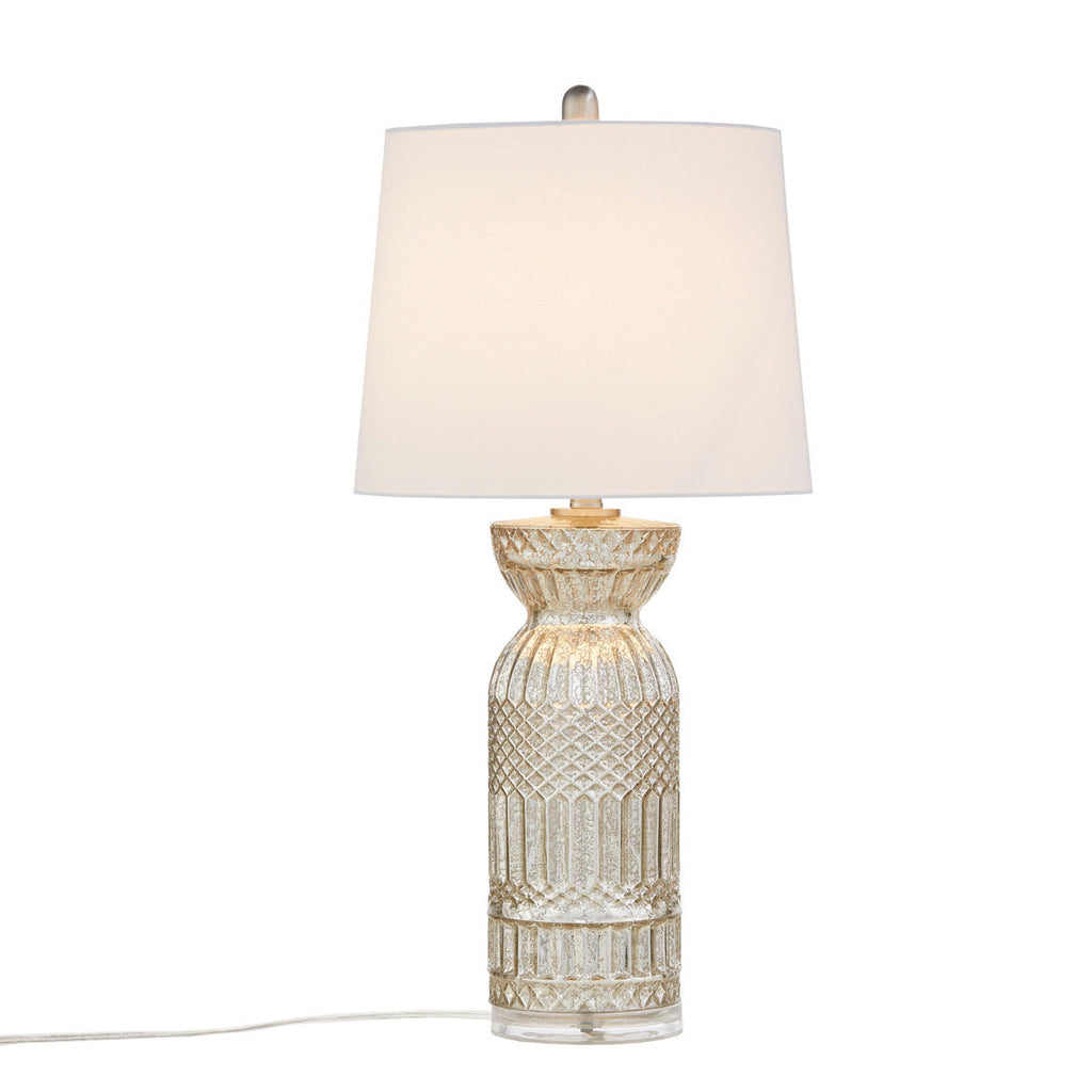 Textured Glass and Acrylic Base Table Lamp Antique Silver See below