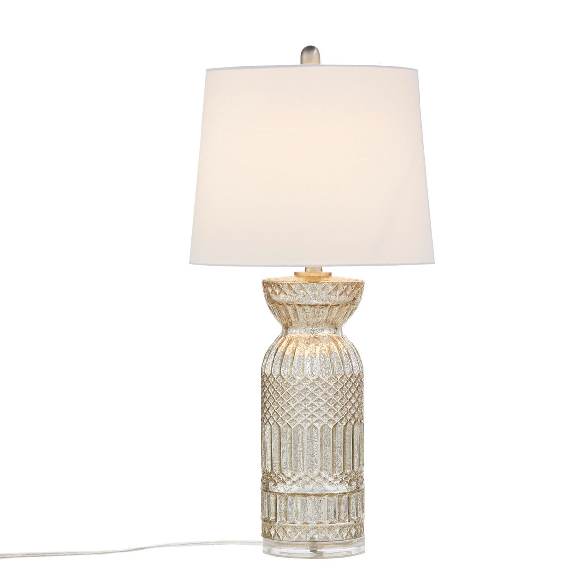 Textured Glass and Acrylic Base Table Lamp Antique Silver See below