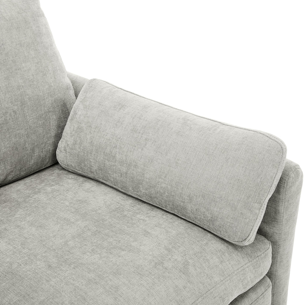 Cozy Upholstered Sofa Set Oversized Comfy Cloud Sofa Double Cushion Sofa Group Plush Cushion Sofa Couch for Living Room, Light Grey
