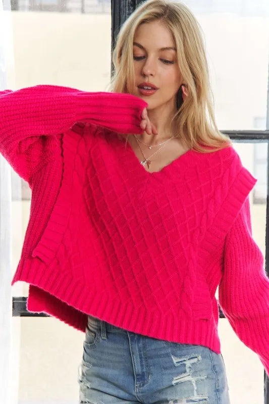 ADORA Ruffle Detail Adorable Sweater
