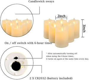 JHY DESIGN 2x2.8in tall battery LED candles, set of 6, cream; batteries included