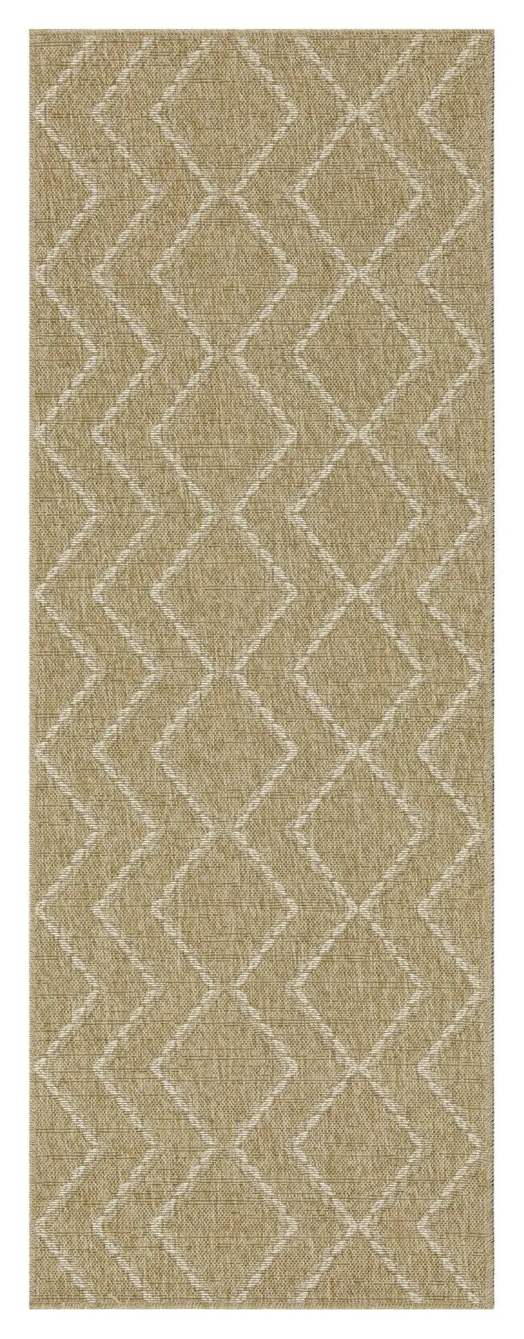 Earth GC_NTL1011 Jute/White 2 ft. 7 in. x 7 ft. 3 in. Indoor/Outdoor Area Rug