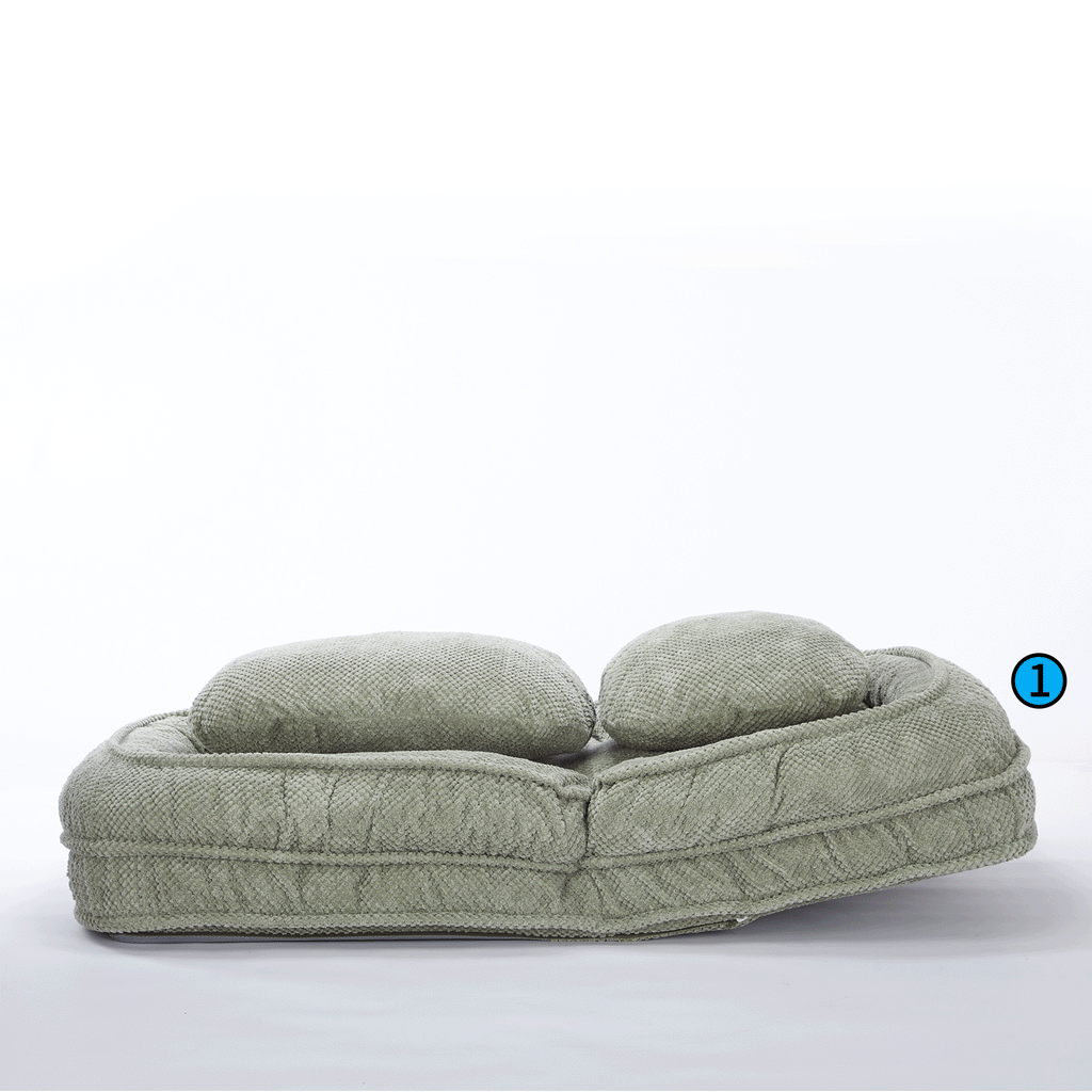 Human Dog Bed ,Lazy Sofa Couch ,5 Adjustable Position,sit,sleep,fold,suit to put in bedroom, living room ,Space Saving Design ,Green