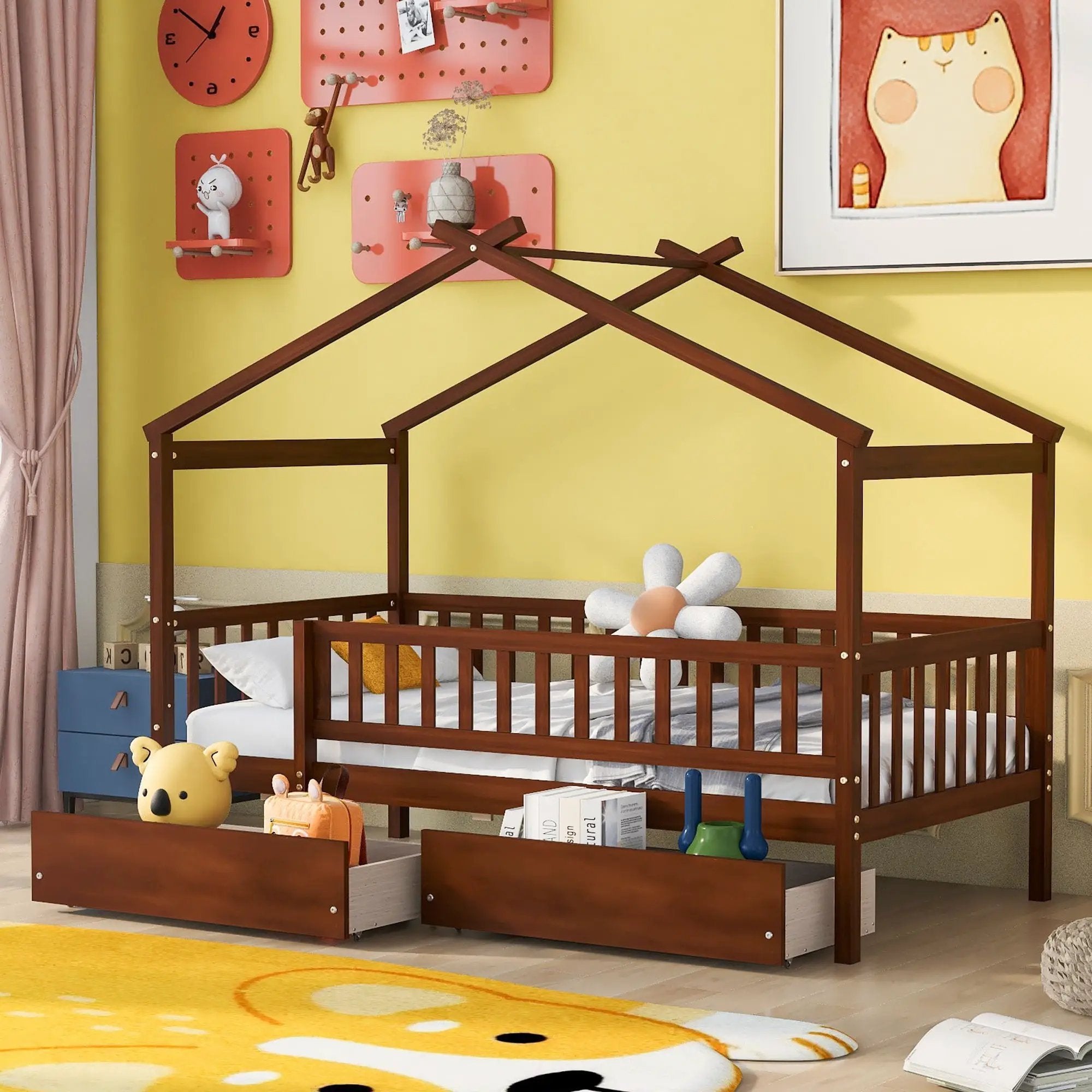 House Bed With 2 Drawers