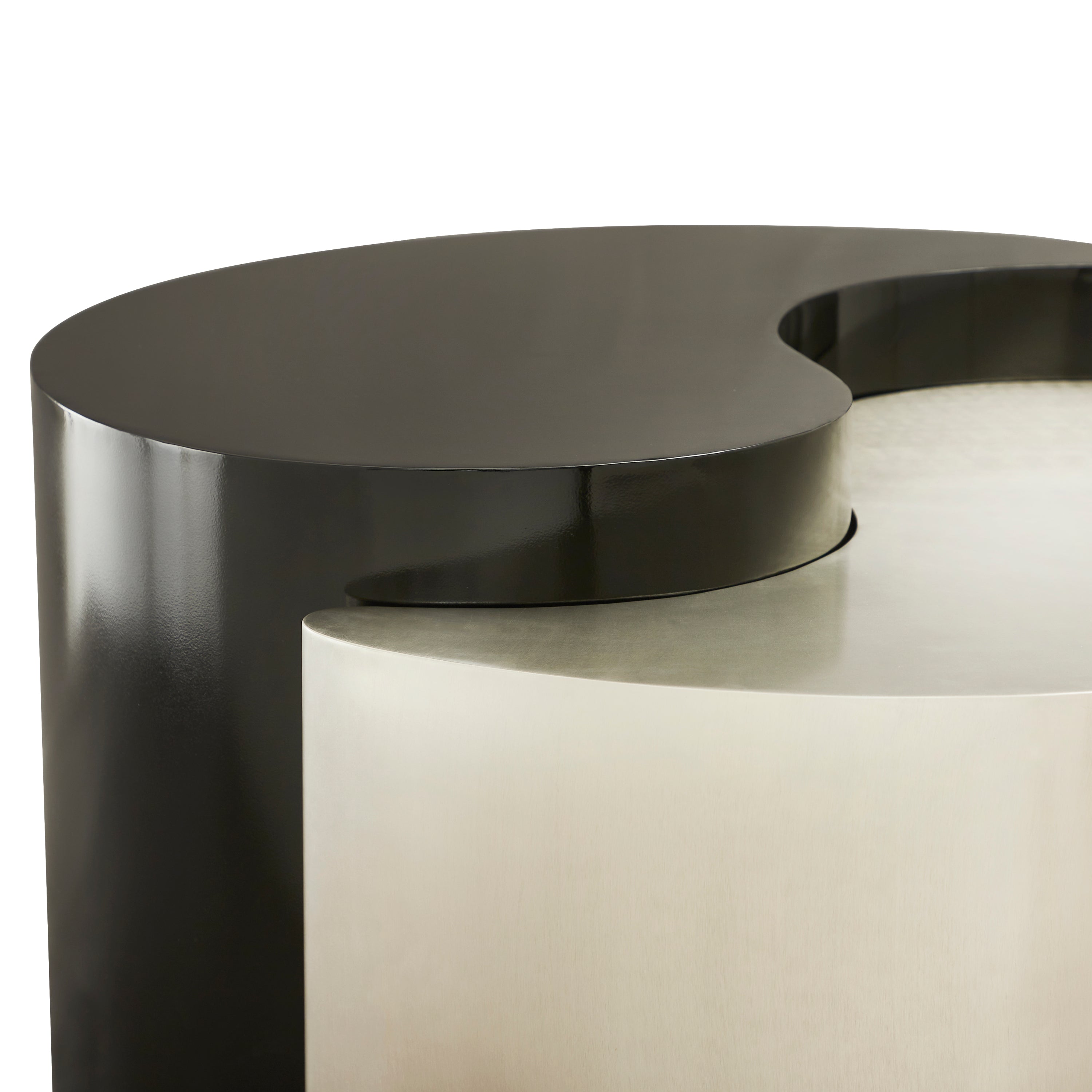 Modern & Contemporary Style Coffee Table Made with Iron Sheet Frame in Black & Silver
