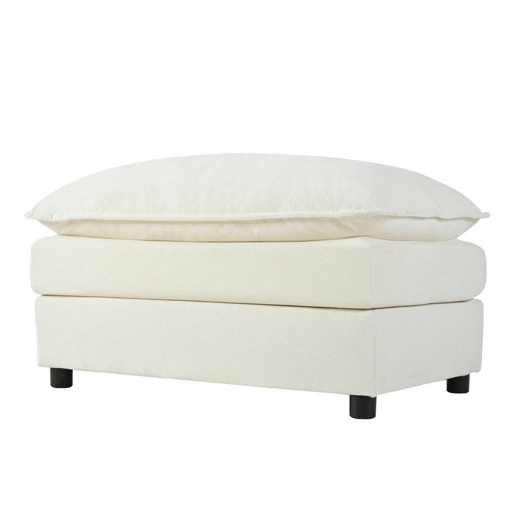 Modular Sectional Sofa, Oversized Deep Seat U Shaped Couch Set for Living Room, 3-Seater Comfy Cloud Couches with 2 Movable Ottomans, DIY Combination, Chenille,Beige