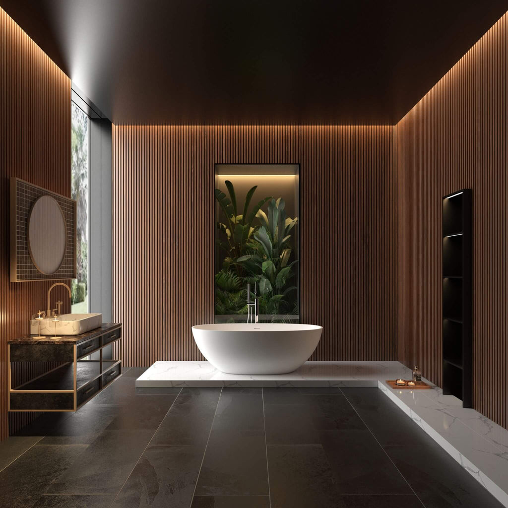 65" Luxury Freestanding Soaking Bathtub With Overflow And Pop-Up Drain (SAK69451)