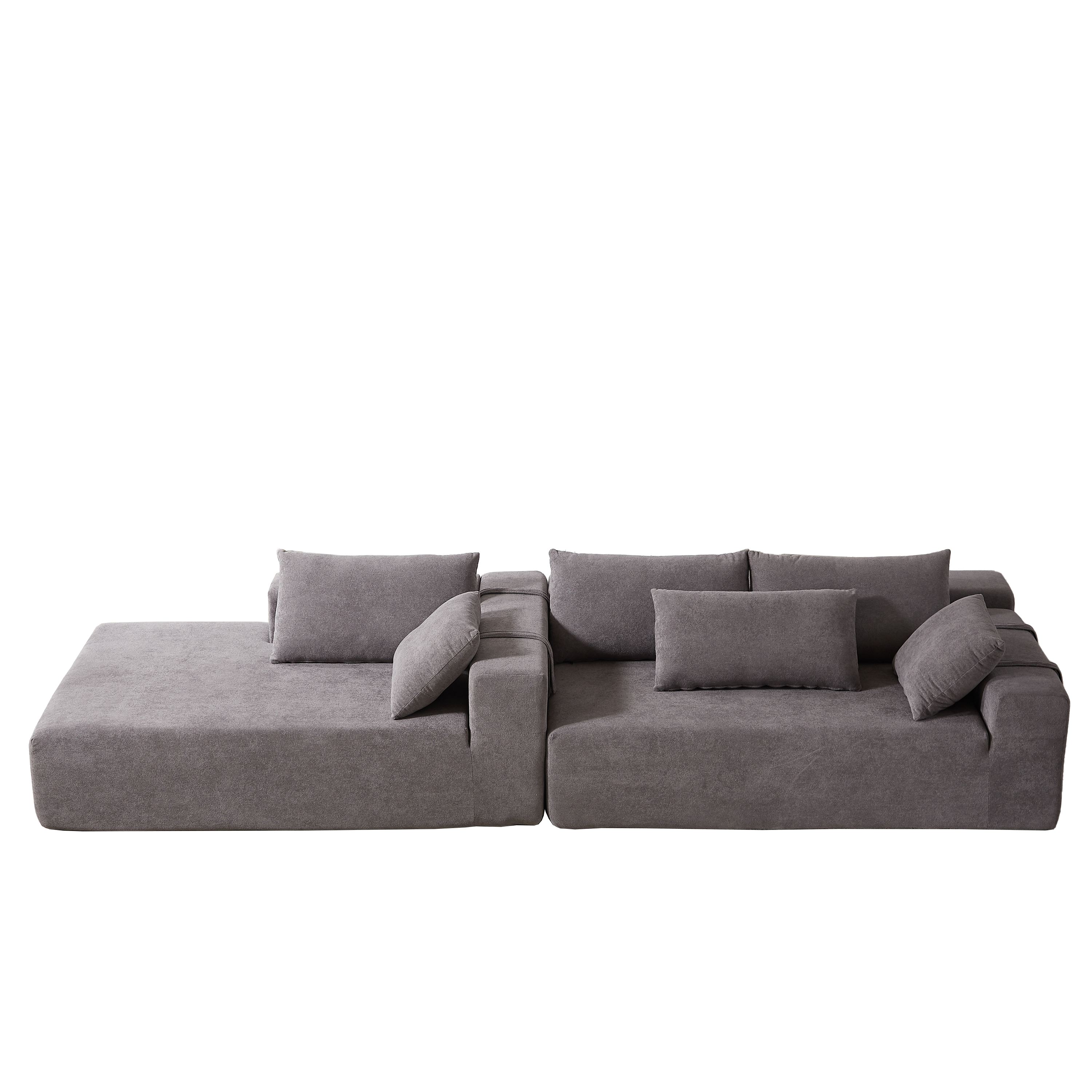 Modern Chenille Upholstered Sectional Sofa Couch Set,Modular 108' L Shaped Sectional Living Room Sofa Set With 6 Pillows,Free Combination Sofa Couch for Living Room,Bedroom(Left Chaise)