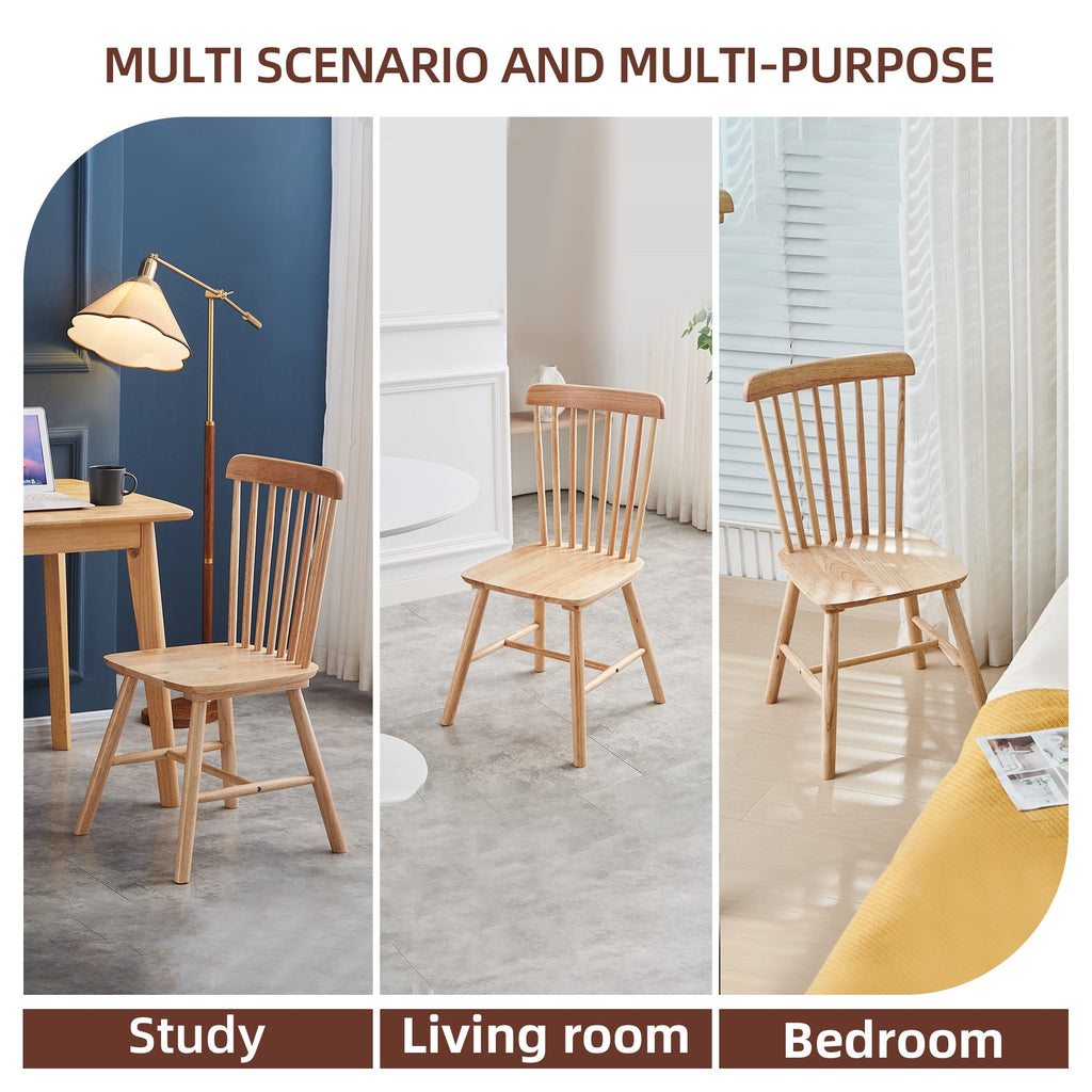 4pieces of dining chair, natural, rubber wood material, dining chair, solid wood chair, solid wood dining table chair, living room chair, simple and natural