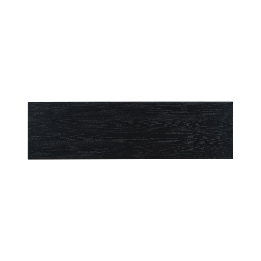 U_STYLE Uniquely Designed Oak Veneer Console Table with Distinctive Side Shapes, Suitable for Entryway, Hallway, Living Room, Foyer, Corridor