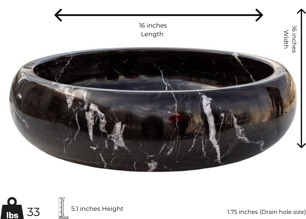Bros Black Marble Sink