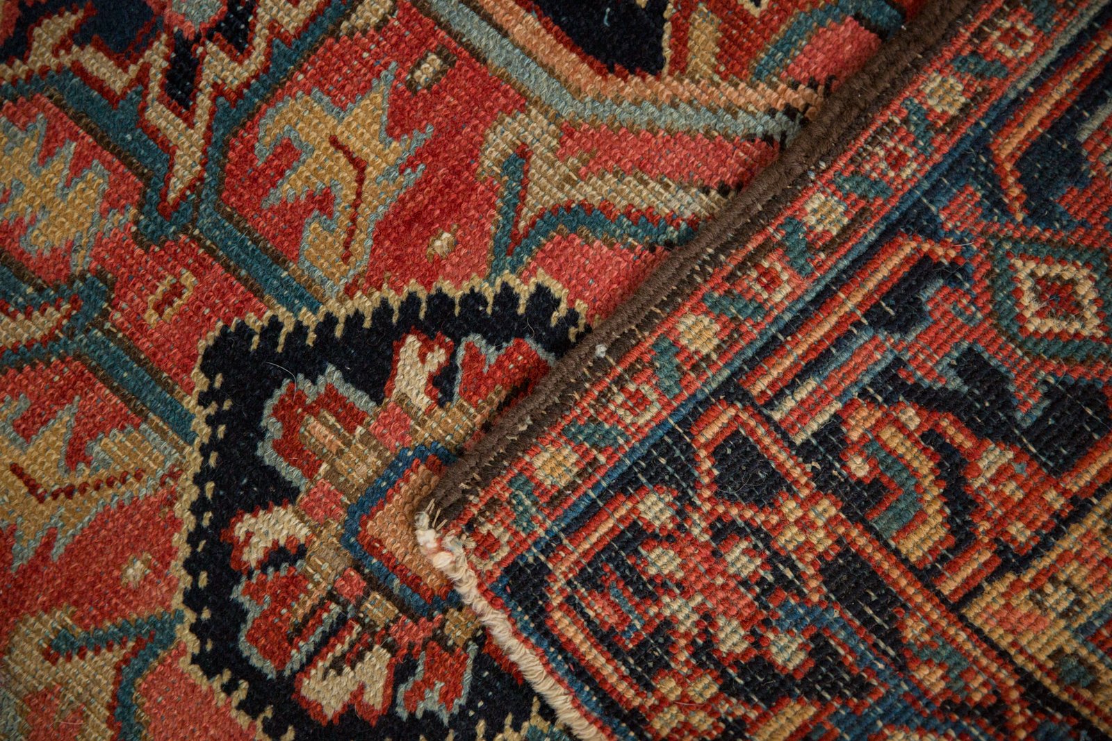 3.5x4.5 Vintage Heriz Square Rug