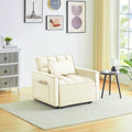 Sofa bed chair 3 in 1 convertible, recliner, single recliner, suitable for small Spaces with adjustable back black creamy white