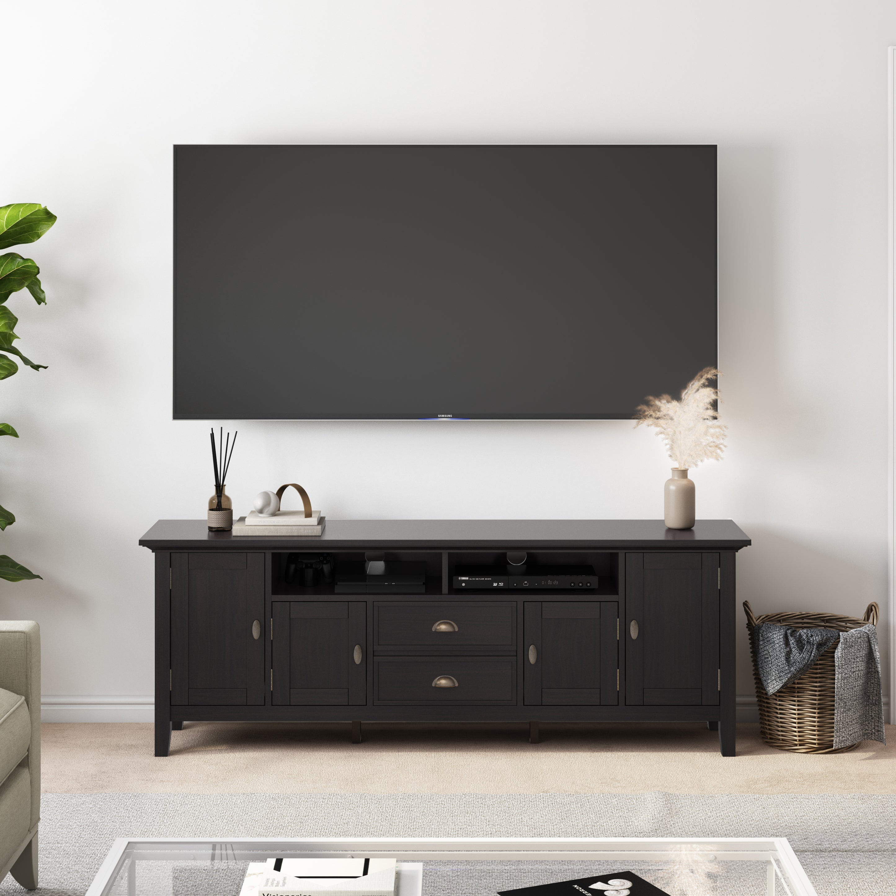 Redmond - 72' TV Media Stand - Hickory Brown