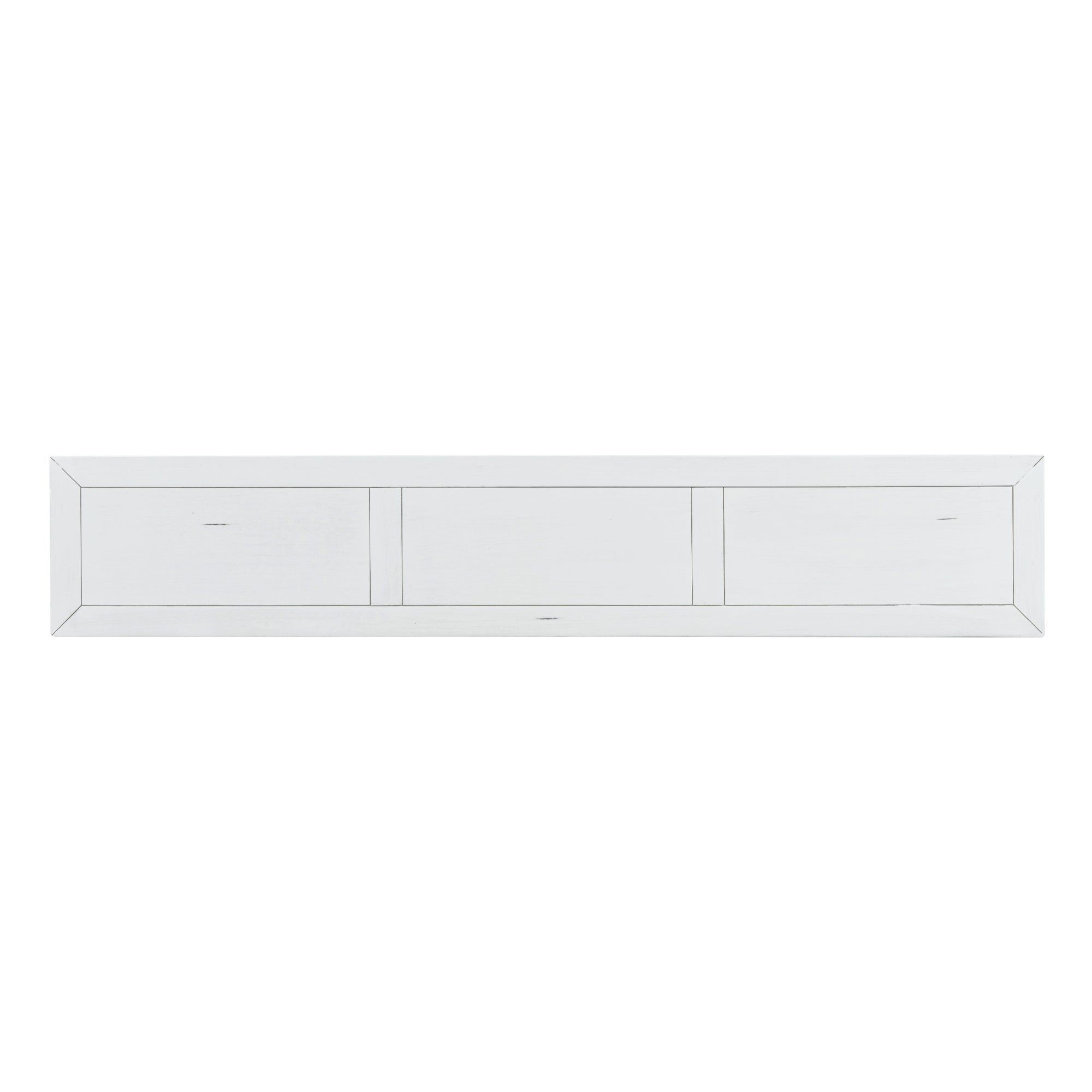 TREXM Rustic Entryway Console Table, 60" Long Sofa Table with two Different Size Drawers and Bottom Shelf for Storage (Antique White)