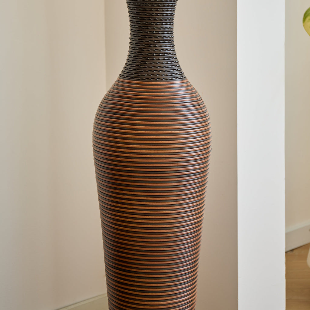 39' Tall Standing Designer Floor Vases with Elegant Two-Tone Dark Brown Finishes - Ideal for Decorating Living Rooms, Bedrooms, Entryways Perfect for Decorating Your Home