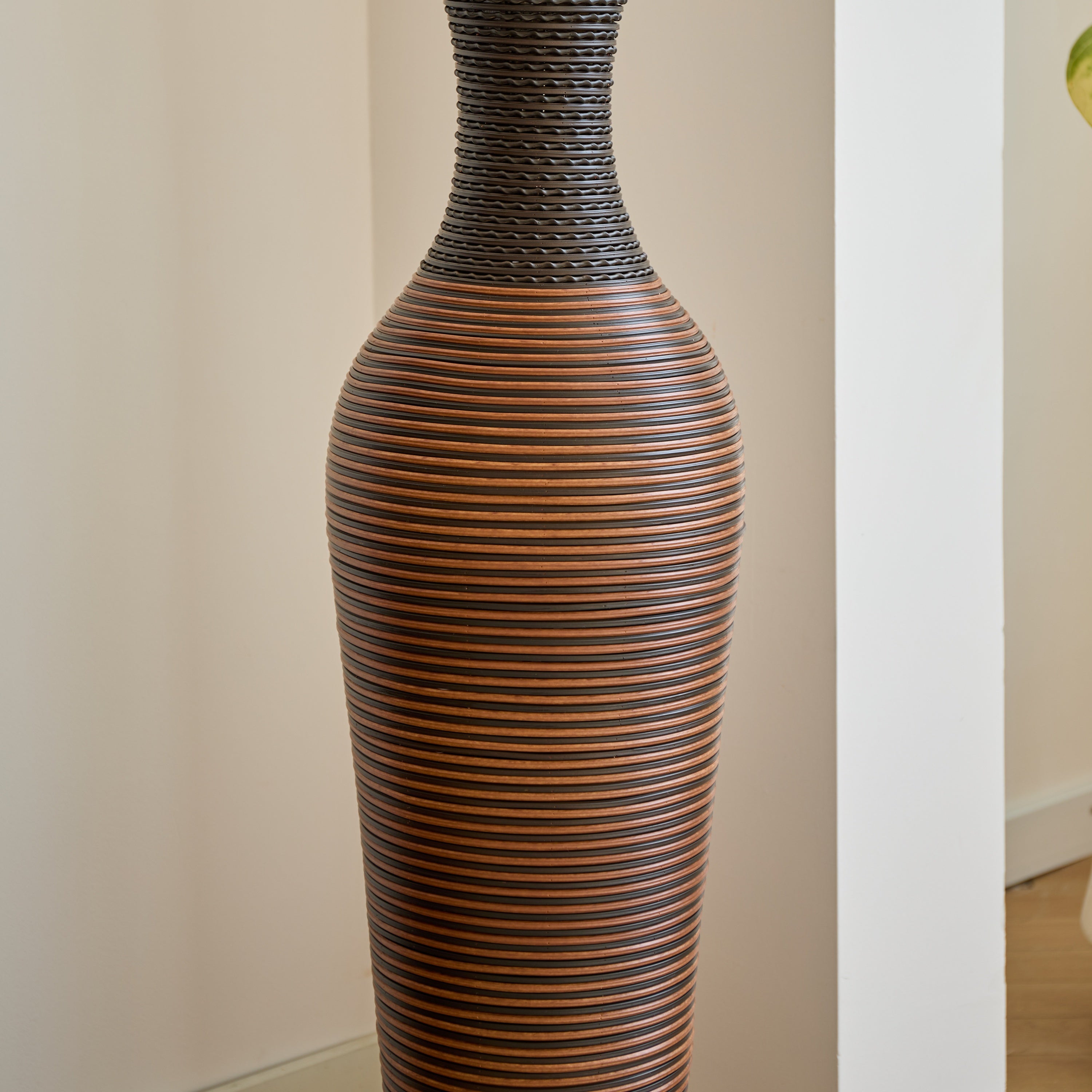 39' Tall Standing Designer Floor Vases with Elegant Two-Tone Dark Brown Finishes - Ideal for Decorating Living Rooms, Bedrooms, Entryways Perfect for Decorating Your Home