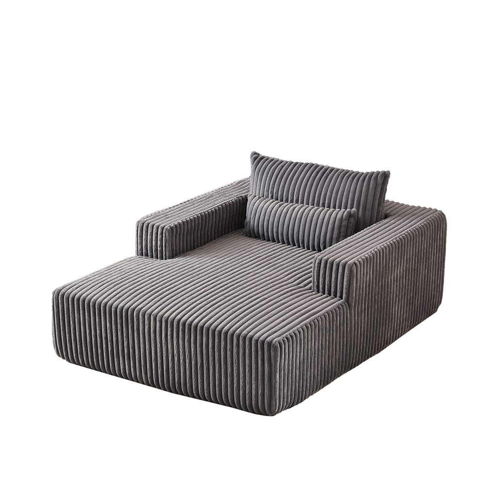 75-Inch Corduroy Sponge Sofa Lounge Chair,No Assembly Required,Fluffy Modern Sleeper Chair for Indoor Living Room Bedroom