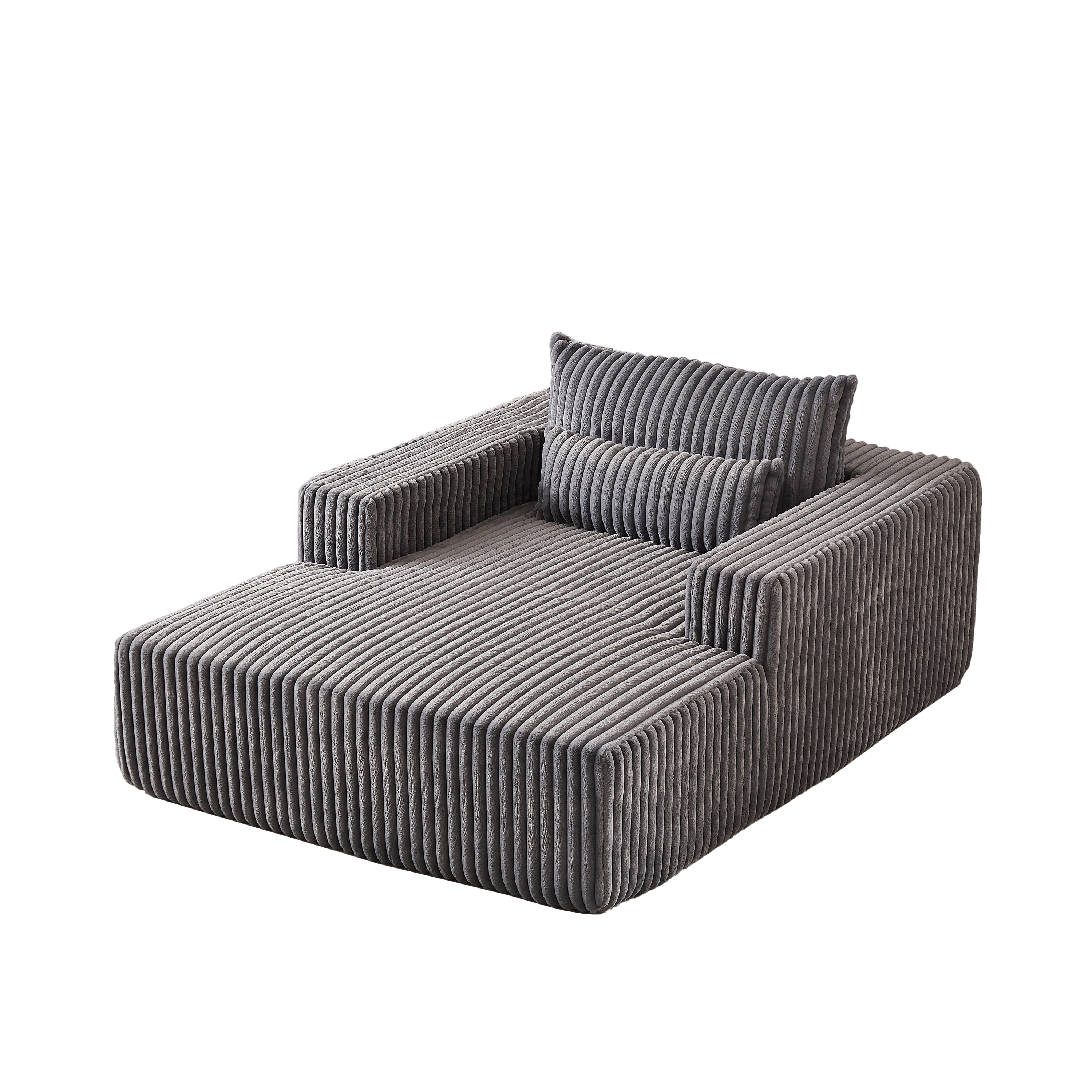 75-Inch Corduroy Sponge Sofa Lounge Chair,No Assembly Required,Fluffy Modern Sleeper Chair for Indoor Living Room Bedroom