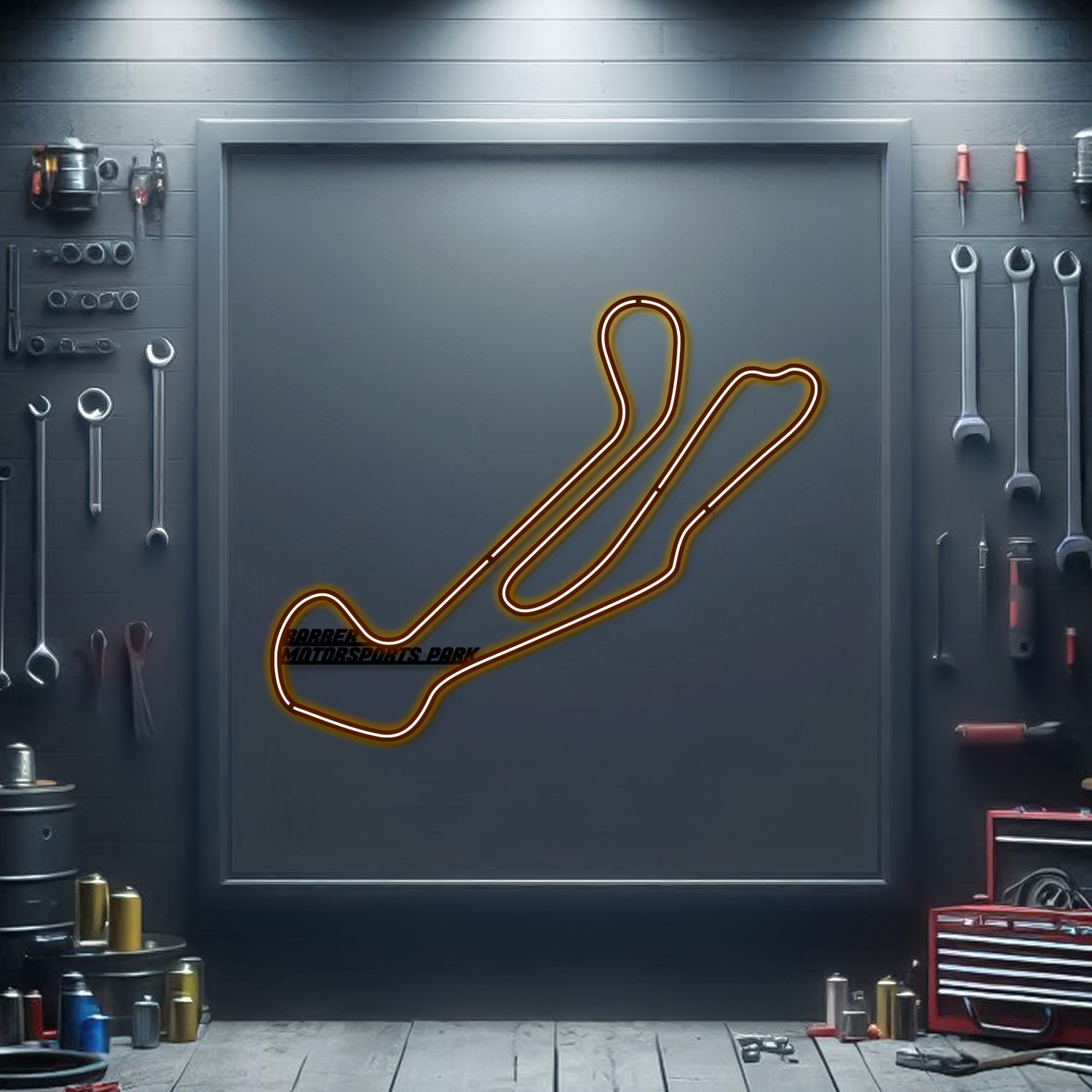 Barber Motosports Park Metal Neon Race Track  - MTN0119