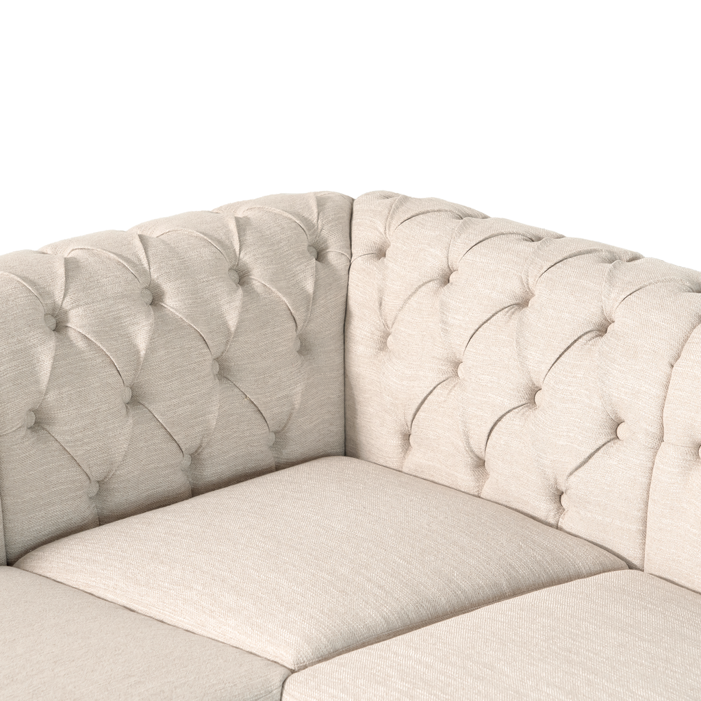 Mirod Comfy Large Sectional Sofa with Wooden Legs, Retro Style for Living Room