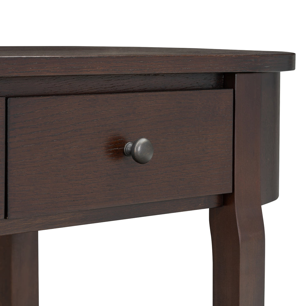 TREXM Elegant Retro Console Table with Curved Design and Smooth Glaze for Entryways, Living Rooms and hallways (Espresso)