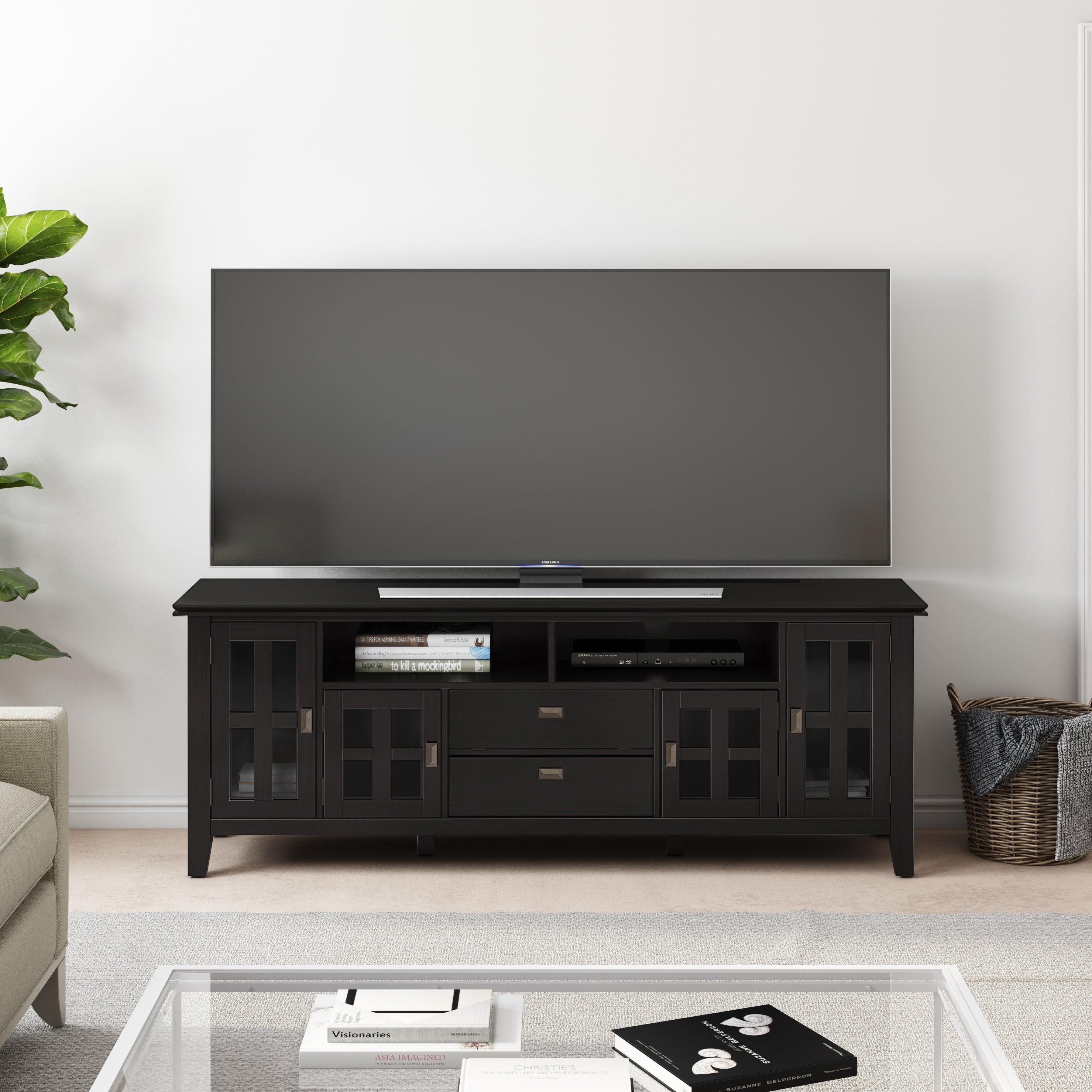 Artisan - 72' TV Media Stand - Hickory Brown