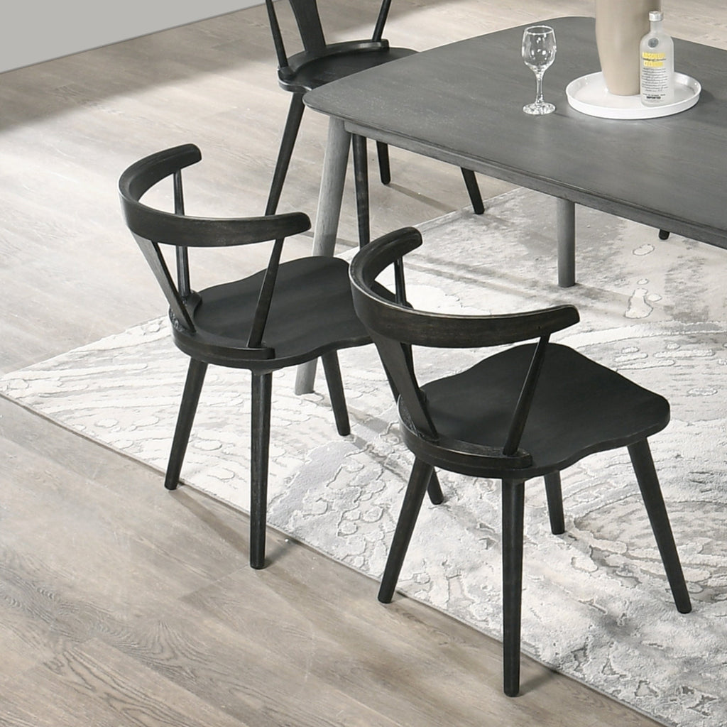 [Set of 2] Rustic Farmhouse Dining Chairs, Solid Wood Side Chairs with Easy Assembly