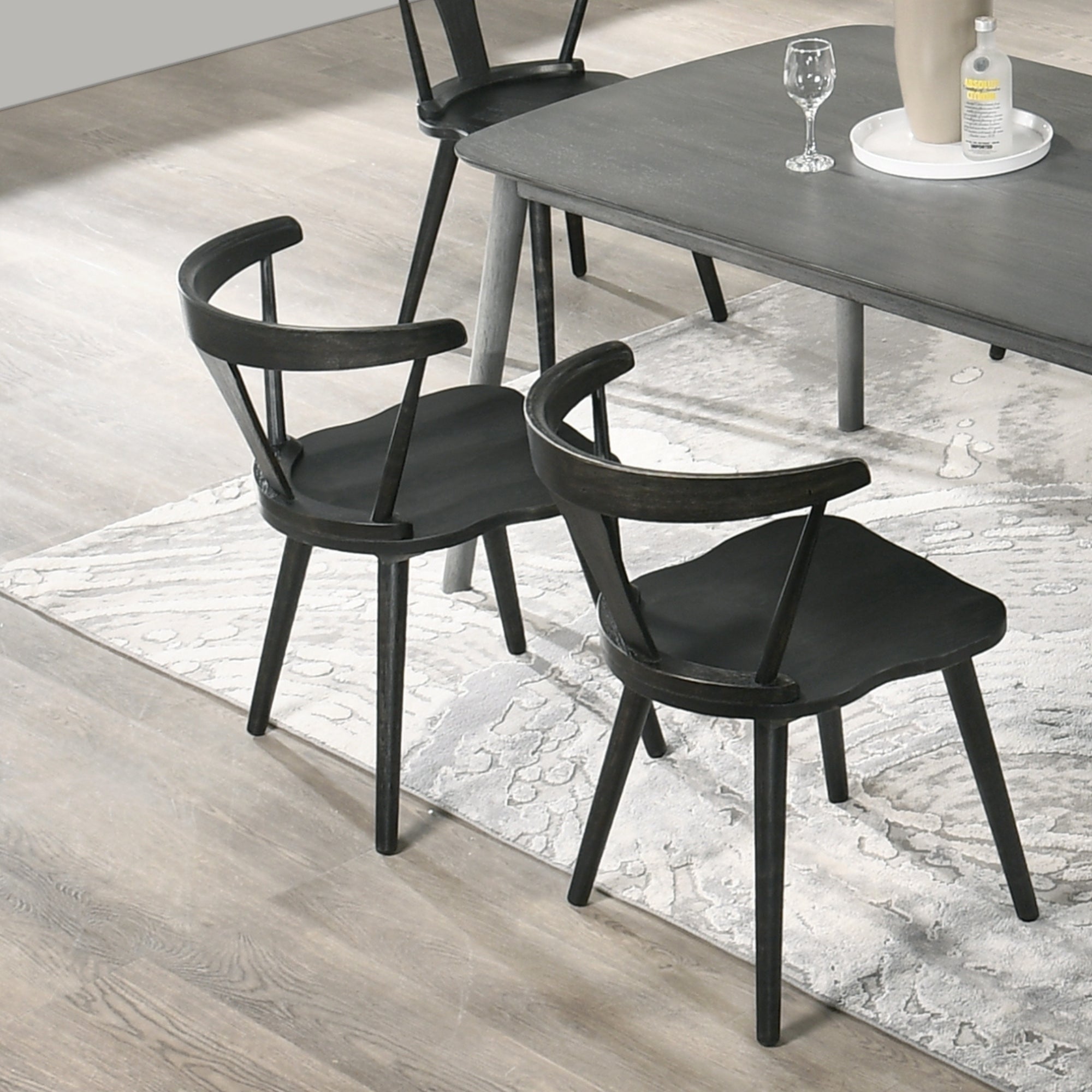 [Set of 2] Rustic Farmhouse Dining Chairs, Solid Wood Side Chairs with Easy Assembly