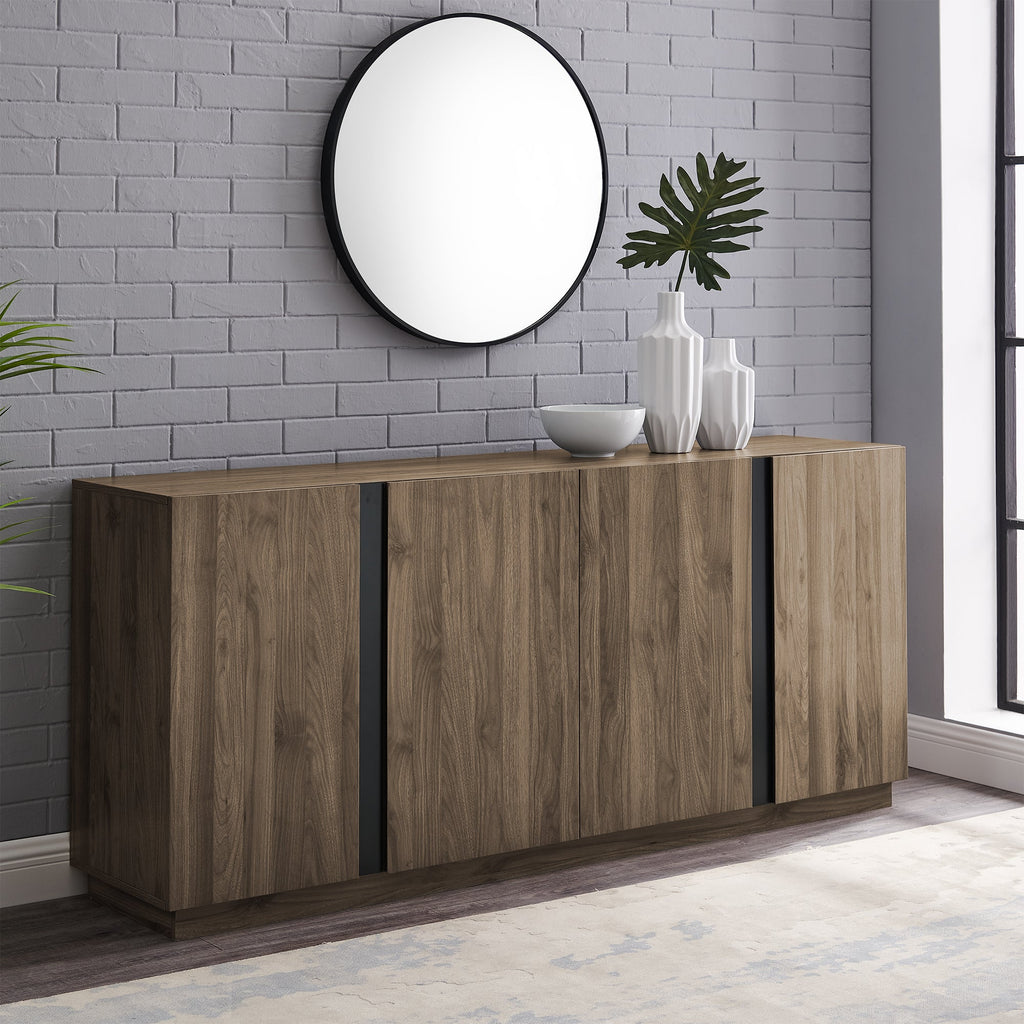 Mid-Century Modern 3-Drawer Low TV Stand for TVs up to 80' - Slate Grey