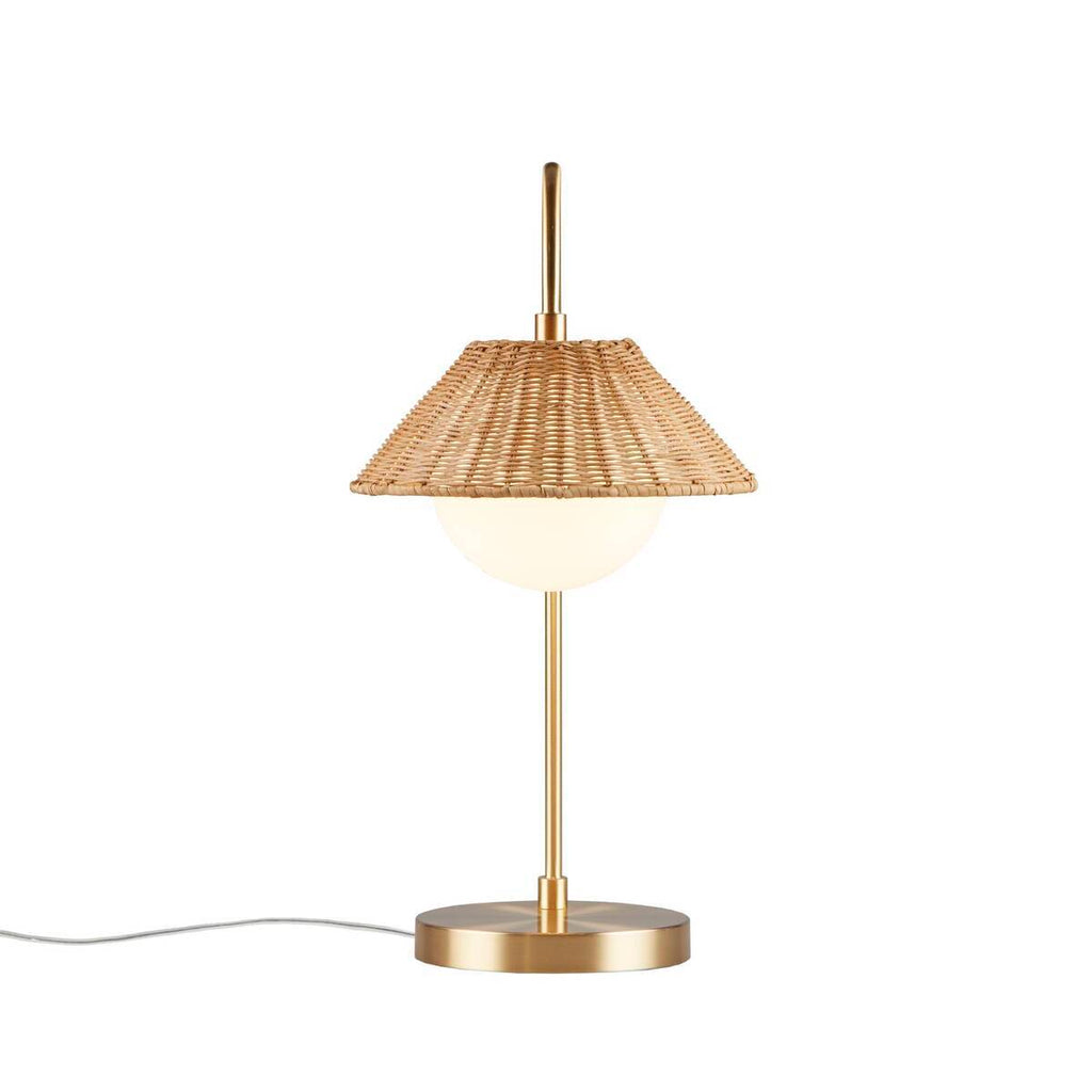 Rattan Weave Shade Table Lamp Gold/Natural See below