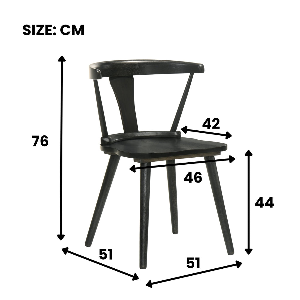 [Set of 2] Rustic Farmhouse Dining Chairs, Solid Wood Side Chairs with Easy Assembly