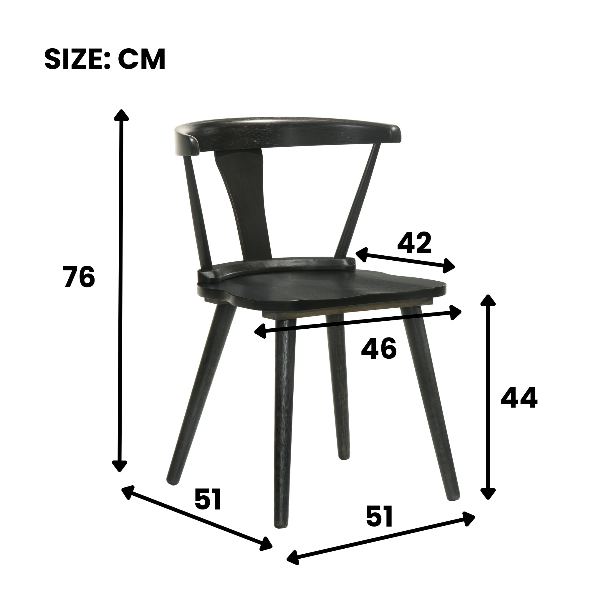 [Set of 2] Rustic Farmhouse Dining Chairs, Solid Wood Side Chairs with Easy Assembly