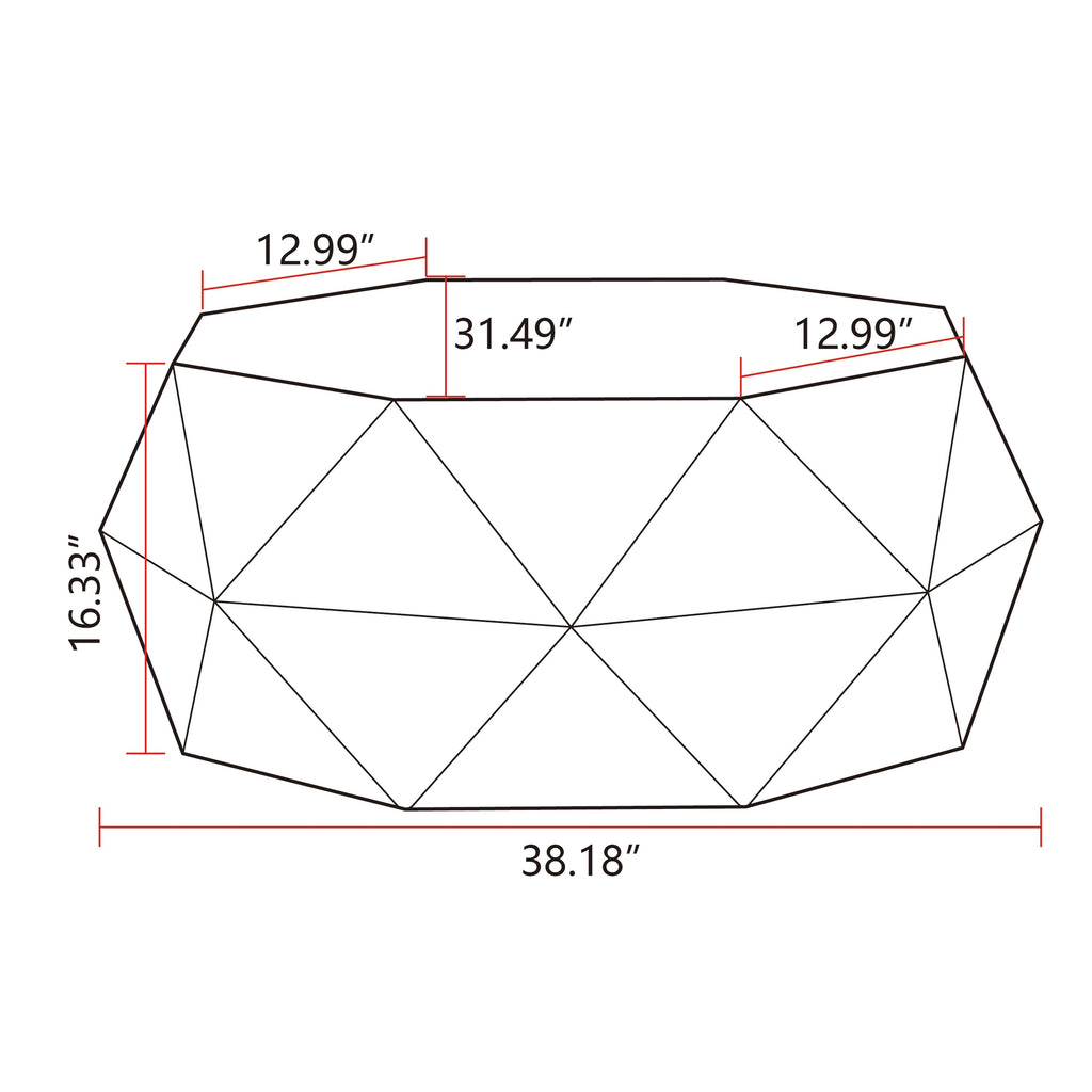 38"Three-dimensional Embossed Pattern Design American Retro Style Coffee Table(Same SKU:W757136671)