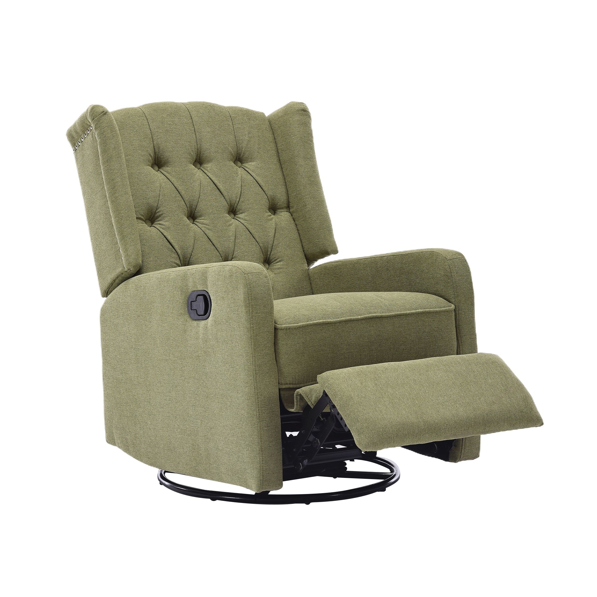 COOLMORE Rocking Recliner Chair,360 Degree Swivel Nursery Rocking Chair,Glider Chair,Modern Small Rocking Swivel Recliner Chair for Bedroom,Living Room Chair Home Theater Seat (Ovive Green)