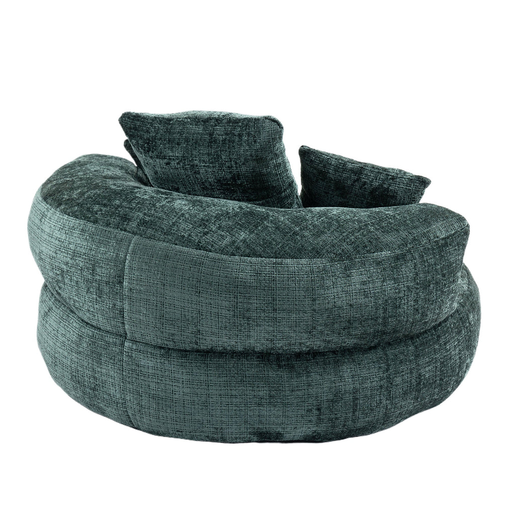 Emerald Chenille High Back Bean Bag Chair Couch with Three Pillows, Indoor & Outdoor, Single Gaming Sofa for Bedroom and Office